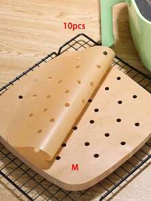 50pcs Air Fryer Parchment Paper Liners, 7.5/9 Inch Square Disposable Air Fryer Baking Sheets, Perforated Parchment Paper Sheets For Air Fryer And Bamboo Steamer, Kitchen Supplies - Multicolor - View 8
