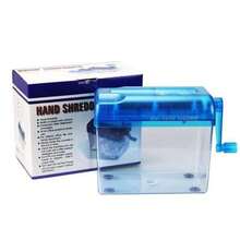 1pc Manual Paper Shredder, Mini Handheld Shredder For Home/Office, Desktop Strip-Cut Paper Shredder - Blue - View 4