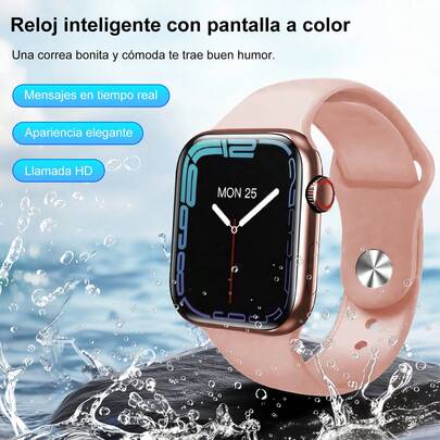 Reloj inteligente para actividades al aire libre, modelo universal para uso diario, con motor, solución FitPro, ideal para deportes. Incluye funciones como llamadas inalámbricas (responder/realizar/rechazar llamadas), múltiples modos deportivos, monitor de sueño, recordatorios de llamadas y mensajes, podómetro, contador de calorías, recordatorio de sedentarismo, alarma, cronómetro y más. Un regalo perfecto para Navidad o cumpleaños.