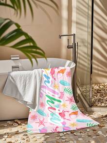 1pc Personalized Kids Beach Towel, Summer Birthday Gift, Summer Vibe, Girls Beach Travel, Customized Beach Towel, Swimming Pool, Beach Decor - Multicolor - View 4