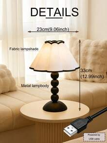 1个USB供电黑色灯杆台灯，复古风格，适用于床头、宿舍、餐厅、露营等场所，简约暖光氛围灯 - 黑色 - 查看 5