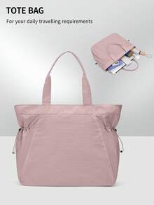Floless Túi xách nữ, Túi đựng laptop công sở nữ, Túi đeo vai nữ có ngăn đựng laptop 14 inch, Túi tote nữ dung tích lớn có khóa kéo, Túi đeo chéo nữ dùng đi mua sắm, du lịch, công sở - Hồng - Xem 5