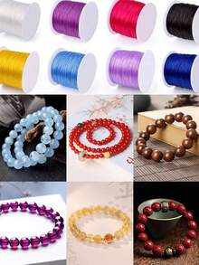 Elastic String Cord - 0.7mm Thick & Small Diameter Stretchable Thread, 50M, Suitable For DIY Jewelry Making, Beading, Bracelets, Necklace, Party Balloons & Crafts, For Beads & Cord Decorations - Elastic Cord - View 5