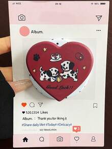 防震爱心设计韩式磁吸手机支架，爱心蝴蝶结波点英文设计，兼容MagSafe手机（手机壳），强力吸附，可伸缩折叠，适合懒人追剧的必备好物，情人节礼物 - 彩色 - 查看 18