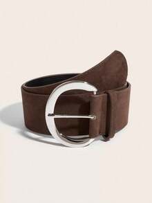 1pc Wine Red Fluffy Retro Personalized Casual PU Leather Women Waist Belt, Suitable For Jeans, Coats, Dresses, Skirts Fall, Autumn, Halloween - Burgundy - View 17