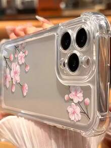 粉色花朵图案时尚创意樱花透明防摔手机壳，适用于 17 Pro Max、Pixel 9 Pro XL、Smart 8、Hot 40i、Spark 20、Spark 20C、Spark Go 2024、Moto G84、Honor X9b、Ace 3V、Galaxy S25、S24 Ultra、S24 Plus、S24 FE、S23、S22、S21、S20、A73、A72、A70、A55、A54、A53、A52、A50、A30、A42、A35、A34、A33、A25、A24、A20、A30、A15 等机型，春季礼物 - 無色 - 查看 7