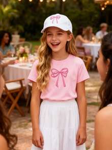 1PC Random Girls Bow Baseball Hat, Holiday Essential Summer Beach Cap, Sweet Cute Style, Fashion Lovers, Pink Hat, Versatile Soft Top Baseball Cap, Suitable For Everyday Wear, Sun Shading Versatile Hat - Multicolor - View 5