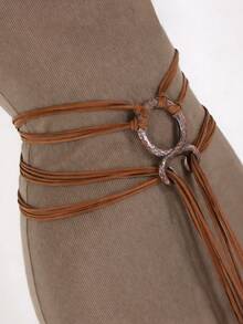 1 chiếc dây đeo eo nhiều dây phong cách Boho cổ điển - Khóa kim loại retro, tua rua, phụ kiện trang trí eo cho váy, phụ kiện Viking. - A - Xem 2