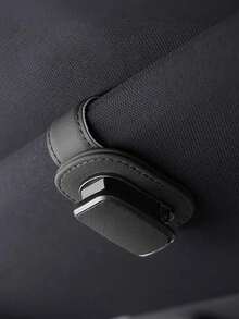 时尚汽车遮阳板太阳镜架，耐用PU皮革金属夹，通用型，适用于所有车型 - 眼鏡夾 - 查看 4