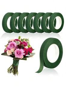 3/6入綠色花藝膠帶 DIY 婚禮花束花莖包裝材料 花店情人節母親節父親節花束包裝材料 花束包裝與花藝裝飾黏性花藝膠帶 婚禮用品 - 彩色 - 查看 2