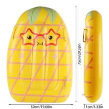 1pc Inflatable Pineapple Shaped Floating Lounger With Handles (Handle Color Random)