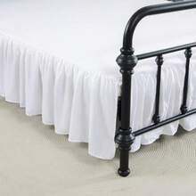 ACESOME Skirt Ruffled Bed Skirt With Platform Bed Sheet With Split Corners Sheets For Base14 Inch Drop Synthetic Fibre Easy Fit Dust Ruffle Box Spring Cover White King 78" X 80" - White - View 1
