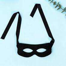 1/2pcs Black Universal Goggles Role Play Left Half Face Mask Performance Ball Movie Prop Costume Party Decoration Prank Prop Halloween - Black - View 9