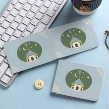 1pc Ramadan Themed Multi-Slot Bifold PU Leather Card Holder, Mini Wallet For Credit Cards, Driving License, Gift Cards - Fashion Design, Card Case, Wallet, Minimalist Wallet, Durable Wallet, Ramadan Gift - Blue - View 24