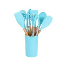 -Friendly 12-Piece Silicone And Wooden Kitchen Tools Set - Multicolor - View 5