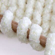 Mellobello Jumbo Chunky Yarn For Hand Knitting - Super Thick Chenille Chunky Yarn For Crocheting - Extra Soft Bulky Fluffy Blanket Big Yarn 8 Jumbo Pack (27yds,8 Oz Each Skein) - 米色 - 查看 5