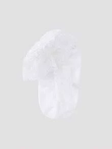 1 Pair Cotton Baby/Toddler Lace Trim Breathable Crystal Silk Short Socks, Summer - White - View 6