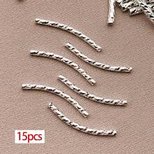 15pcs 18K Gold Tube Spacer Beads Curved Noodle & Long-Lasting Brass Twist Beads For DIY Necklace Bracelet Jewelry Making Findings - Multicolor - View 22