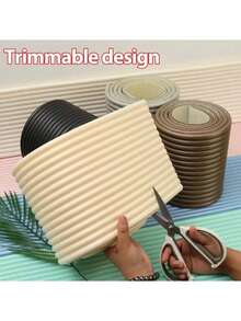 1pc W-Shaped Baby Safety Bumper Guard, Decorative Wall Protection, Furniture Corner Guard, Nursery Decor, Soft Foam Cushion, Trimable - Multicolor - View 11