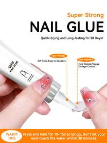 2pcs/1pc Super Strong Semi Nail Glue 10g For Press On Nails - Quick Drying, Semi Solid, Long Lasting, No UV Light Needed - 10g - View 2