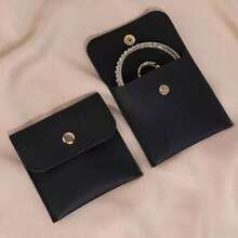 2pcs Faux Leather Jewelry Storage Organizer Pouch, Snap Closure | Dust-Proof, Waterproof, Anti-Oxidation, Holds Rings, Pendants, Necklaces, Earrings And Bracelets | Compact Minimalist Design, Suitable For Daily Use, Commuting And Travel. Also Suitable For Christmas, Ramadan, Valentine's Day And Other Holidays.