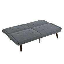 Foldable Futon Sofa Bed, 146 Cm Sleeper Sofa With 5-Way Adjustable Backrest, Modern Loveseat For Small Spaces, Guest Bed & Living Room - Grey - View 10