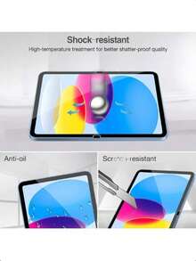 适用于 iPad 10/11（10.9 英寸）/iPad Air 11 英寸（2025/2024 款）[第 7/6/5/4 代，M3/M2 芯片] 的 2 片装屏幕保护膜，也兼容 iPad 9/8/7（2021/2020/2019 款），防刮花，高清，兼容保护壳，支持 Apple Pencil。 - 無色 - 查看 2