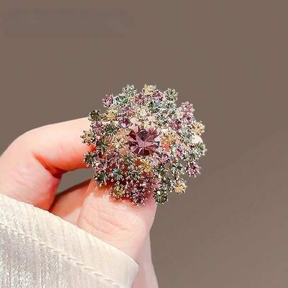 1pc Fashionable Rhinestone Dandelion Brooch Accessory