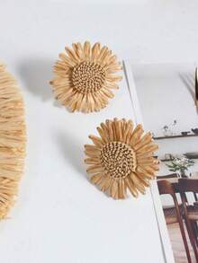 2-12pcs Handmade Daisy Napkin Rings, Woven Napkin Holders For Dining Table, Wedding, Family Gathering, Home Decor - Multicolor - View 11