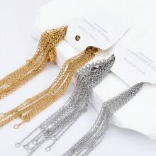 5pcs Adjustable 304 Stainless Steel O-Ring Cross Chain Bracelet, DIY Jewelry Making Extendable Chain With Lobster Clasp - Stainless Steel Bracelet - View 11