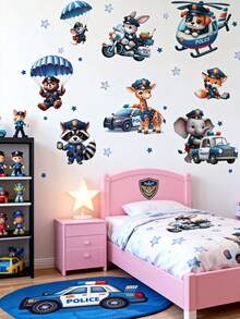 1张/2张 - 壁纸 - [动物] 男孩儿童房装饰 家居自粘婴儿房装饰 女孩房装饰壁纸 可移除墙贴 个性化礼物 墙面装饰 客厅、女孩卧室、窗贴 - 可爱创意墙面装饰 儿童房装饰 卧室装饰 - 彩色 - 查看 4