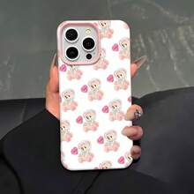 Estuche para teléfono con patrón de oso de peluche y corazón Compatible con fundas para teléfonos ,  17,  17 Pro,  16 Pro Max,  15 Pro Max,  14 y  13 Hecho de material de TPU, duradero, resistente a caídas y elegante Un regalo perfecto para familiares, amigos y seres queridos, y un excelente regalo para cumpleaños, San Valentín y Año Nuevo. - Rosa - Ver 5
