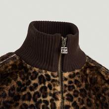 Adidas 阿迪达斯 JQD TT 男士针织豹纹人造毛皮运动夹克 - 棕色 - 查看 3