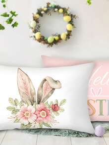 2pcs Easter Decorative Pillowcase, Easter Bunny Waist Pillowcase, Easter Rabbits Carrots Style Cushion Cover,Easter Gifts, Spring Home Decor, FestiveParty Supplies,Happy Easter Decor,Skin Friendly Polyester Peach Skin Cushion Cover, Happy Easter Party Decoration Supplies, Decor For Home,Room Decor , Bed Decor,Seasonal Pillow Covers,Party Favors - Pink Bunny Ears - View 9