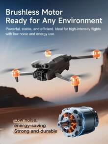 2026 Upgraded GT50 Brushless Drone With 4.3-Inch FPV Screen & EIS Dual Cameras - Optical Flow Hover, Gesture Control, Long Flight Time, Easy For Beginners, Perfect Holiday Gift Drone - Black - View 6