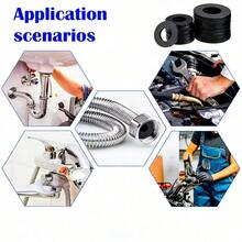 30pcs High Density Rubber O-Ring Assortment Kit - Suitable For Various Sizes Of Faucets, Shower Hoses And Water Heaters | Leak-Proof Sealing Gaskets, Ideal For DIY Home Plumbing Repair - Black - View 7