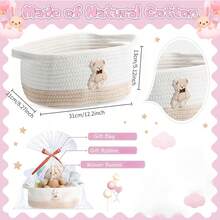 1个熊形尿布篮，附赠礼品袋和丝带，适合圣诞节、婚礼、生日等场合使用。 - 彩色 - 查看 5