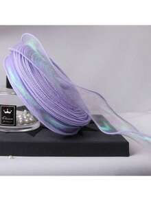 4cm Width 10/50 Yards Rainbow Organza Ribbon, Transparent Wide Craft Ribbon Suitable For Flowers, Bouquets, Wreaths, Weddings, Birthday Parties, Christmas Gifts, Hair Accessories, Decorations And More - Multicolor - View 19