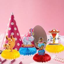 Đồ trang trí sinh nhật chủ đề chú hề xiếc, đồ trang trí để bàn chủ đề lễ hội, đồ trang trí hình tổ ong. - 9 cái/túi - Xem 3