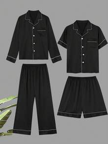 Bộ đồ mặc nhà thường ngày mới dành cho nam gồm 4 món - màu đen - Xem 1