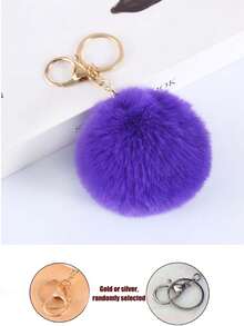 水獭毛绒球钥匙扣 - 粉色 - 查看 16