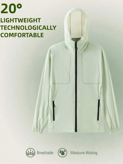 Unisex Lightweight UV Protection Jacket, Thin Long Sleeve, Breathable Ice Silk Fabric, Multipurpose, Spring/Summer