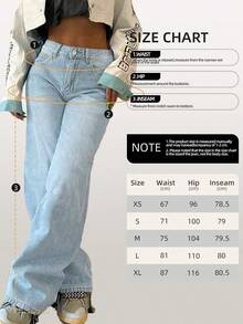 Retro Baggy Jeans med raka ben för kvinnor