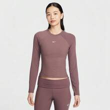 Nike 女士 AS W NSW CHILL KNIT RIB LS TOP 长袖T恤 针织无领长款 TIF0237-502 - 紅色 - 查看 1