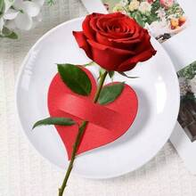 10/20件装心形餐具收纳盒，红色情人节风格，心形纸质餐具收纳盒 - 经典红白设计，适合婚礼、周年纪念、情人节、派对等场合作为桌面装饰，优雅餐具，易于使用，也适合婴儿派对。