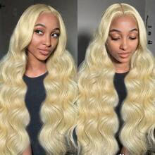 13x4 13x6 HD Lace Front Wig Human Blended Hair Body Wave 34 Inch - 200% High Density Glueless Wig Pre Plucked & Pre Cut With Natural Hairline & Baby Hair For Women, No Glue & Ready To Wear - S613 - View 7