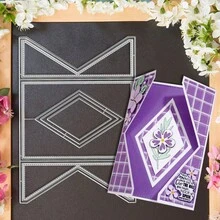 Creative Greeting Card Cutting Dies, DIY Scrapbooking Album And Embossing Stencil, Greeting Card Making Tool, Card Paper Cutting Crafts ,Gift Card Making Template Die Cuts. - Silver - View 3