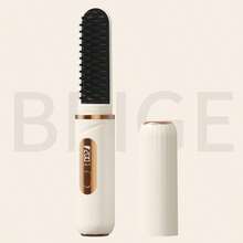 New USB Rechargeable Portable Negative Ion Straightening Brush, Volumizing High Crown Styling Tool, Wireless Charging Hair Straightener, Compact Multi-Function Hair Straightener, Gentle On Hair - Multicolor - View 13