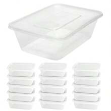 50pcs X 500ml, 650ml, 750ml, 1000ml Plastic Food Containers With Lids - Disposable Food Containers - Microwavable - Clear - View 9