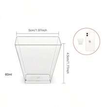 50pcs Plastic Dessert Cups, Small Square Clear Jelly Cups, Square Mini Appetizer Cups, Reusable Dessert Bowls, Yogurt Parfait Cups, Suitable For Mousse Cake, Party, Wedding, Tasting, Pudding, Etc. - Transparent - View 4